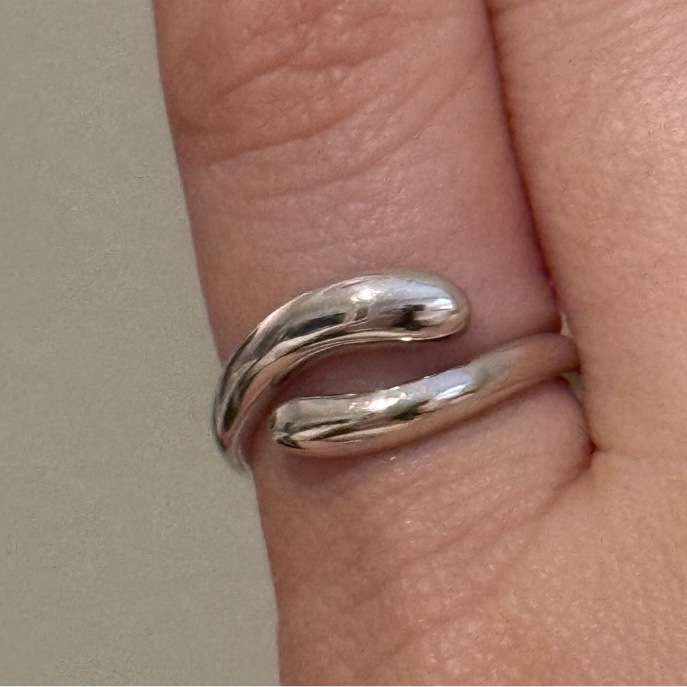 Sterling Silver Wrap Ring Adjustable Marked 925 - image 1